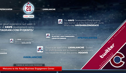 Continuation of the Avalanche Twitter feed with a follower-count badge and the team's Twitter handle watermark